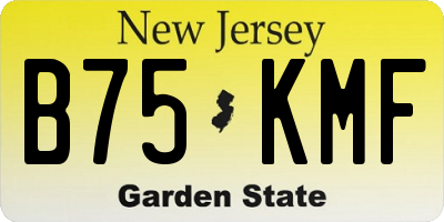 NJ license plate B75KMF