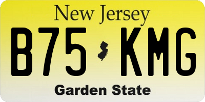 NJ license plate B75KMG