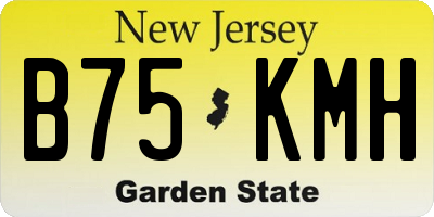NJ license plate B75KMH