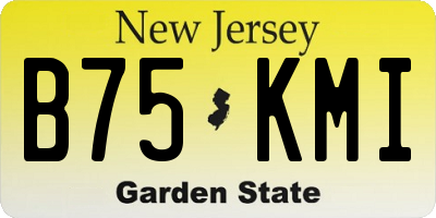 NJ license plate B75KMI