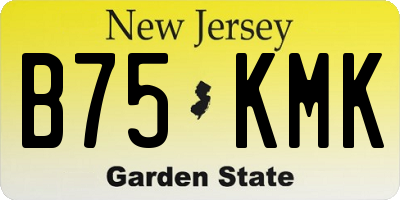 NJ license plate B75KMK