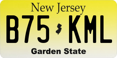 NJ license plate B75KML