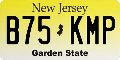 NJ license plate B75KMP