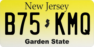 NJ license plate B75KMQ