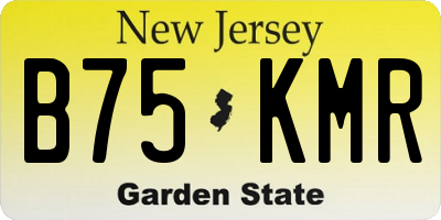 NJ license plate B75KMR