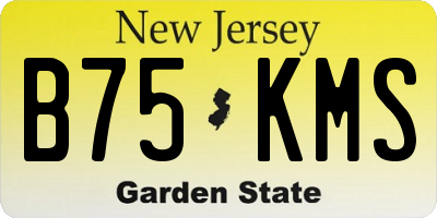 NJ license plate B75KMS