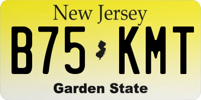 NJ license plate B75KMT