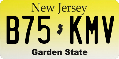 NJ license plate B75KMV