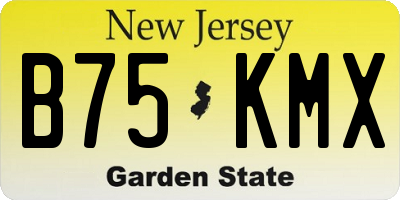 NJ license plate B75KMX
