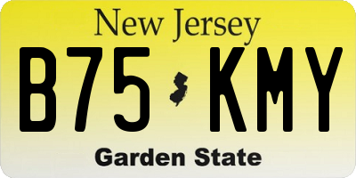 NJ license plate B75KMY