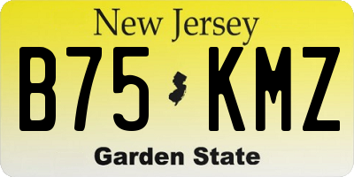 NJ license plate B75KMZ