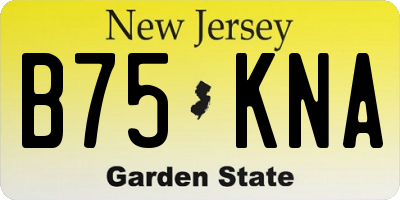 NJ license plate B75KNA