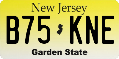 NJ license plate B75KNE