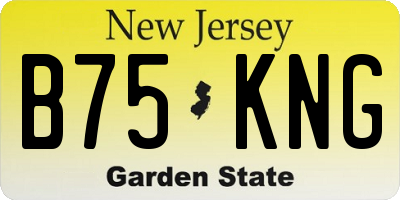 NJ license plate B75KNG