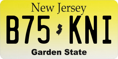 NJ license plate B75KNI