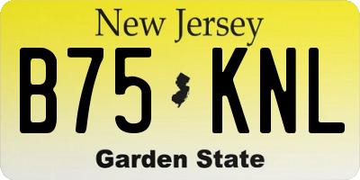NJ license plate B75KNL
