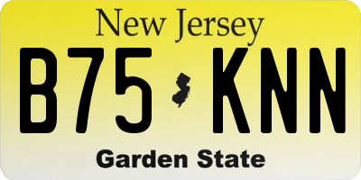 NJ license plate B75KNN