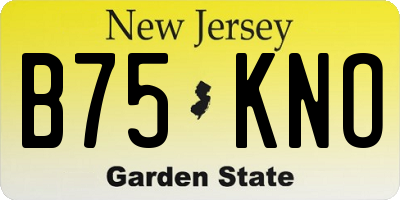 NJ license plate B75KNO