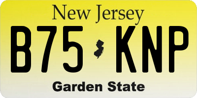 NJ license plate B75KNP