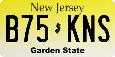 NJ license plate B75KNS