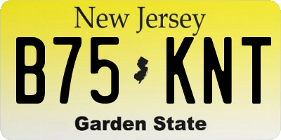 NJ license plate B75KNT