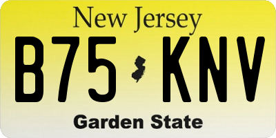 NJ license plate B75KNV