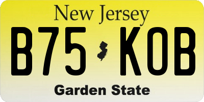 NJ license plate B75KOB