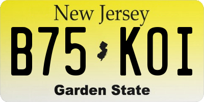 NJ license plate B75KOI