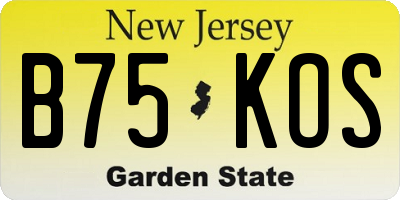 NJ license plate B75KOS