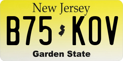 NJ license plate B75KOV
