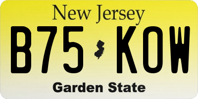 NJ license plate B75KOW