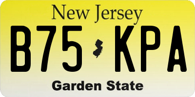 NJ license plate B75KPA