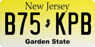 NJ license plate B75KPB