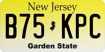 NJ license plate B75KPC