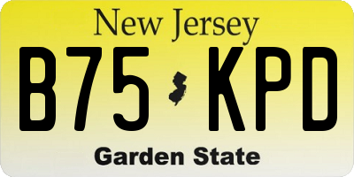 NJ license plate B75KPD