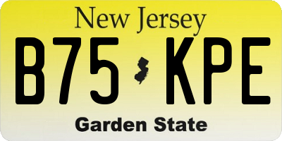 NJ license plate B75KPE