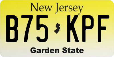 NJ license plate B75KPF