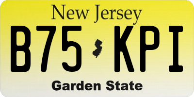 NJ license plate B75KPI