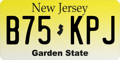 NJ license plate B75KPJ