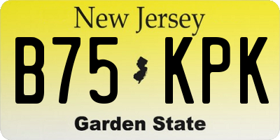 NJ license plate B75KPK