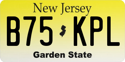 NJ license plate B75KPL