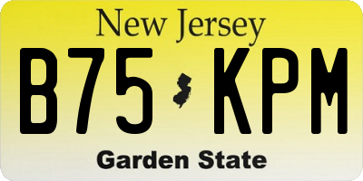 NJ license plate B75KPM