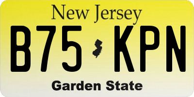 NJ license plate B75KPN
