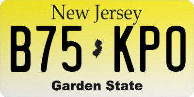 NJ license plate B75KPO