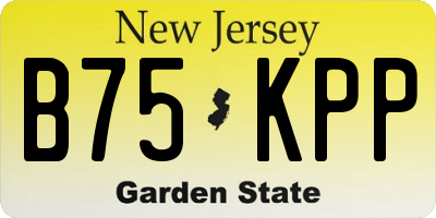 NJ license plate B75KPP