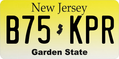 NJ license plate B75KPR