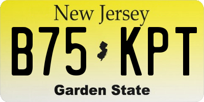 NJ license plate B75KPT