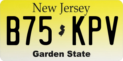 NJ license plate B75KPV