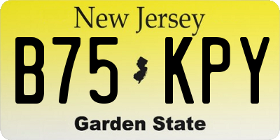 NJ license plate B75KPY