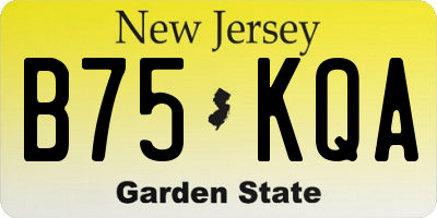 NJ license plate B75KQA